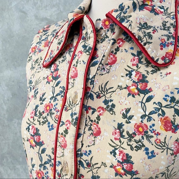 Petra Vanessie Cotton Blend Midi Floral & Tan Dress - AU 8 - Picture 8 of 13